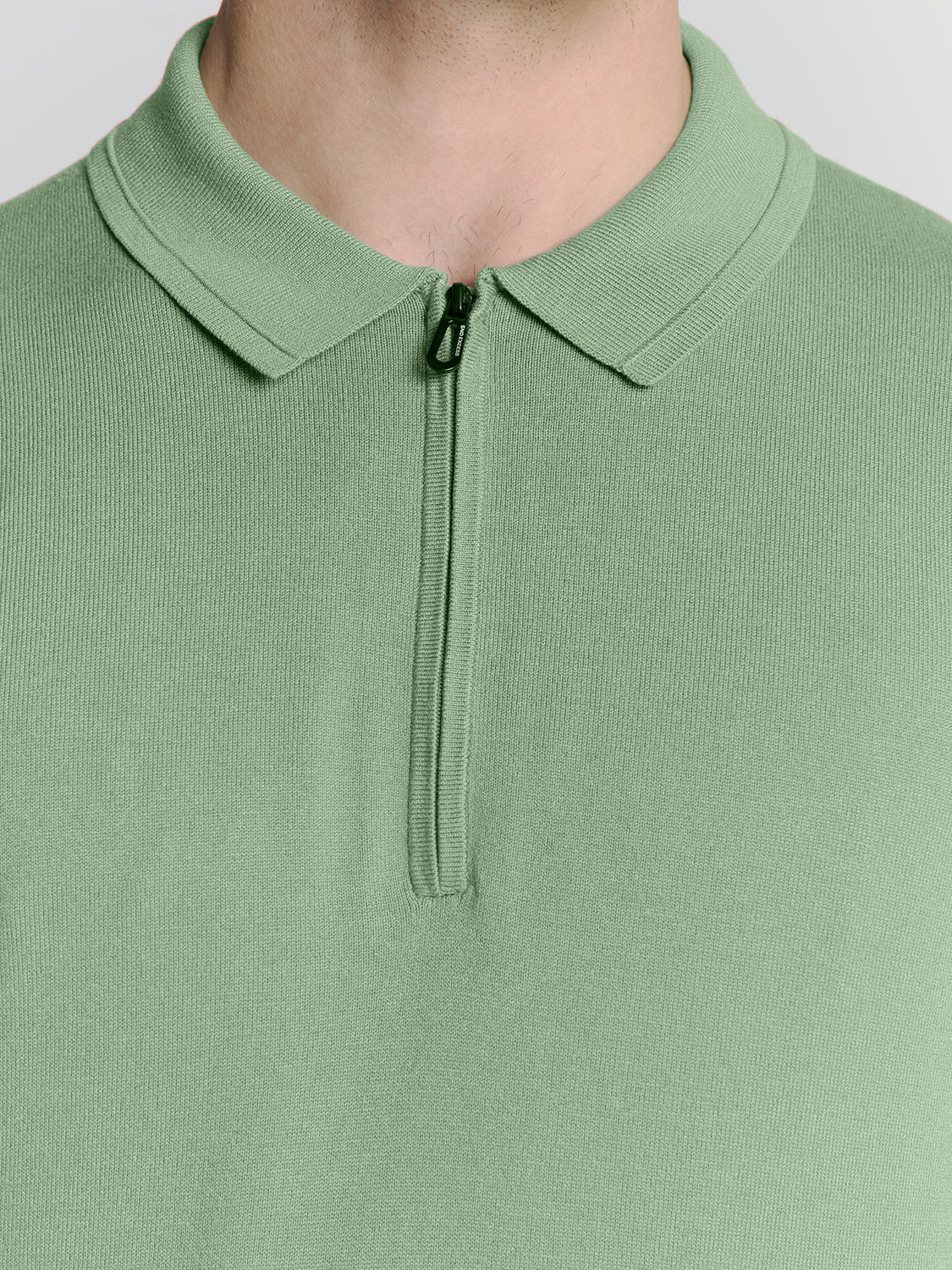 Polo Shirt with Zipper - Green