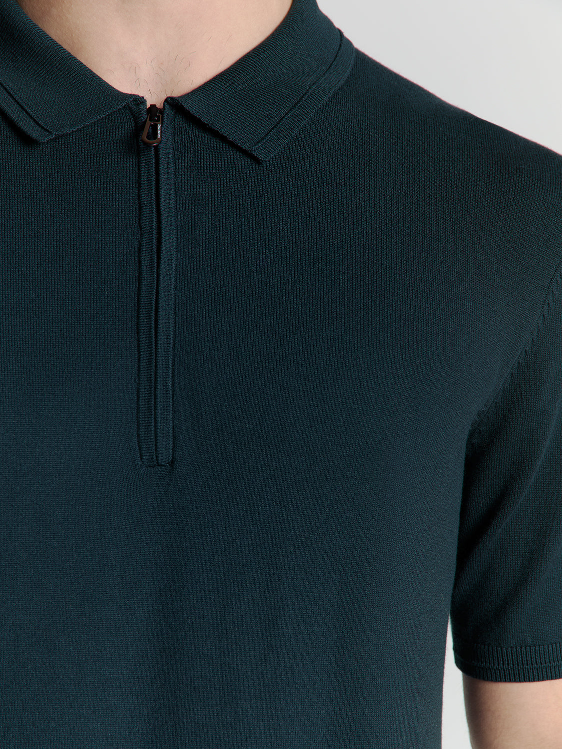 Polo Shirt with Zip - Dark Blue