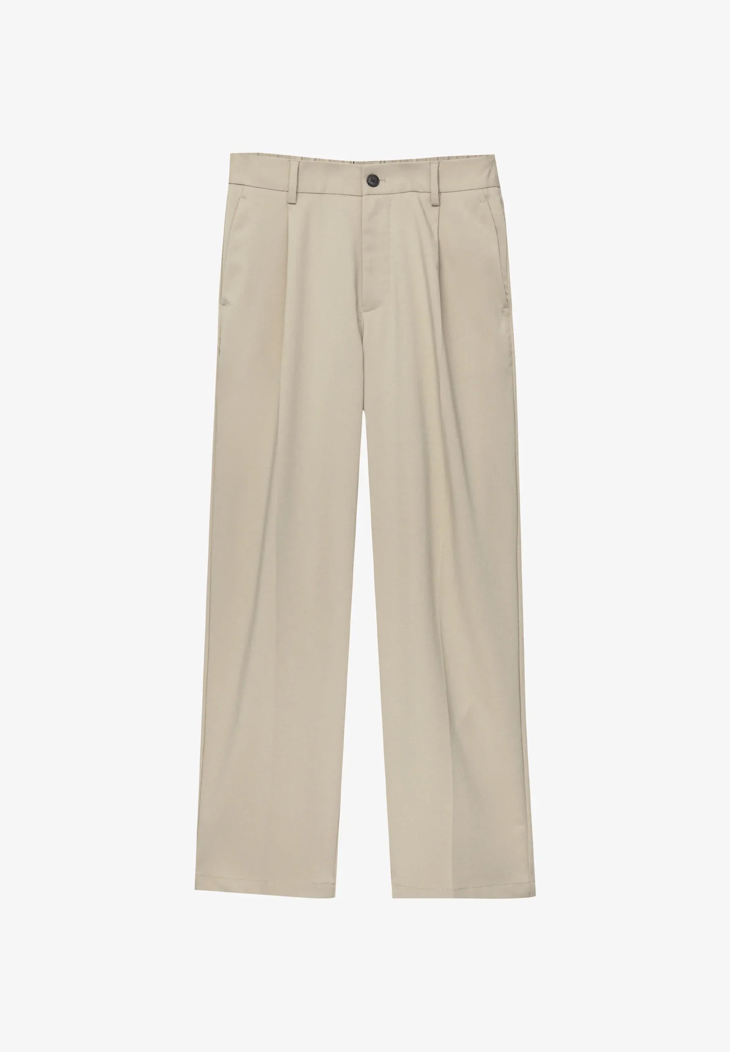 Wide Fit Casual Trousers - Beige