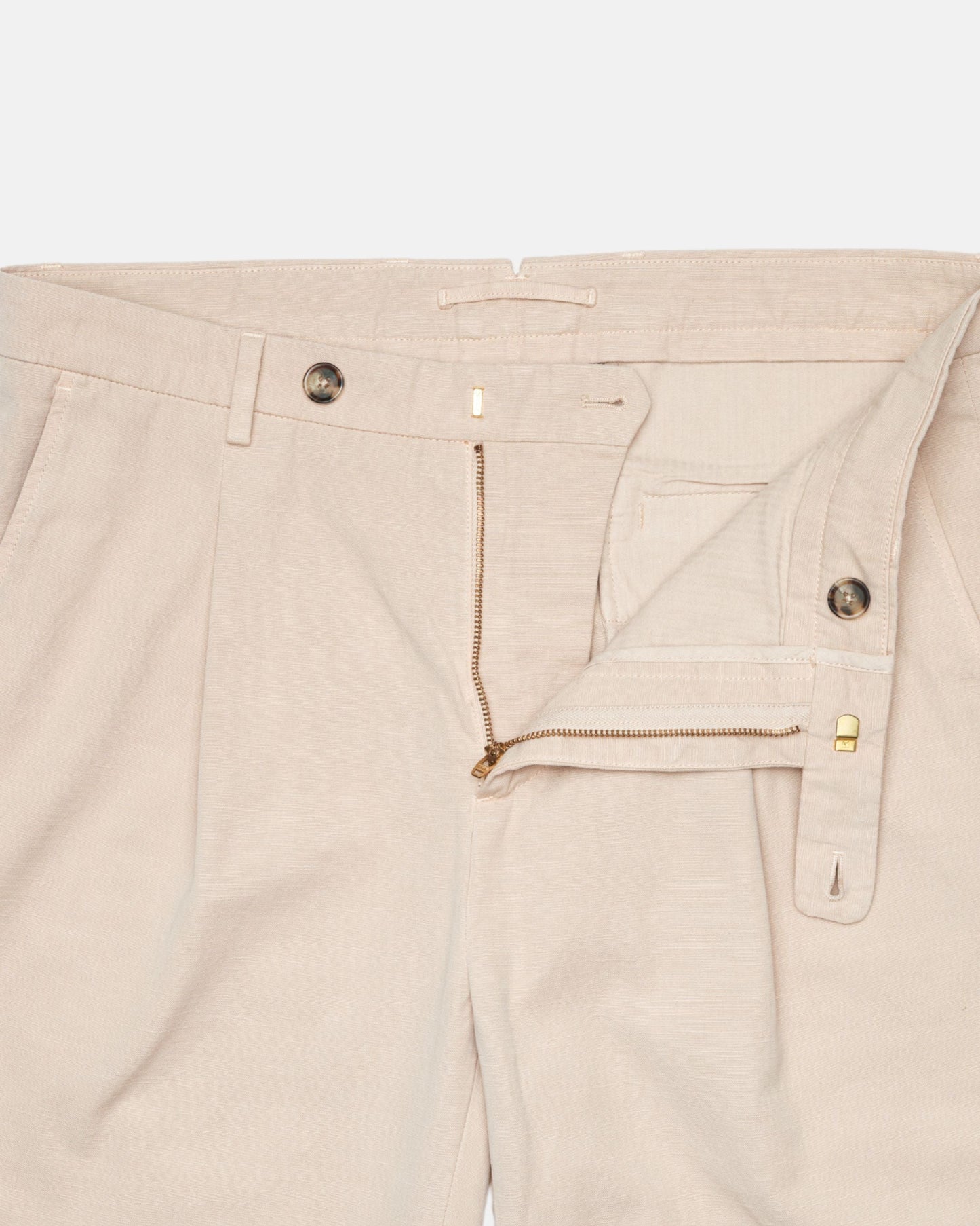 Straight Linen Trousers - Cream