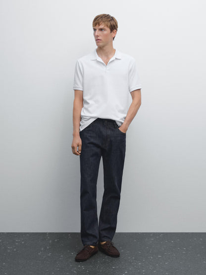 Polo Shirt with Microstructure Piqué
