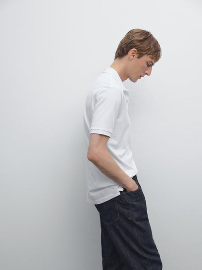 Polo Shirt with Microstructure Piqué