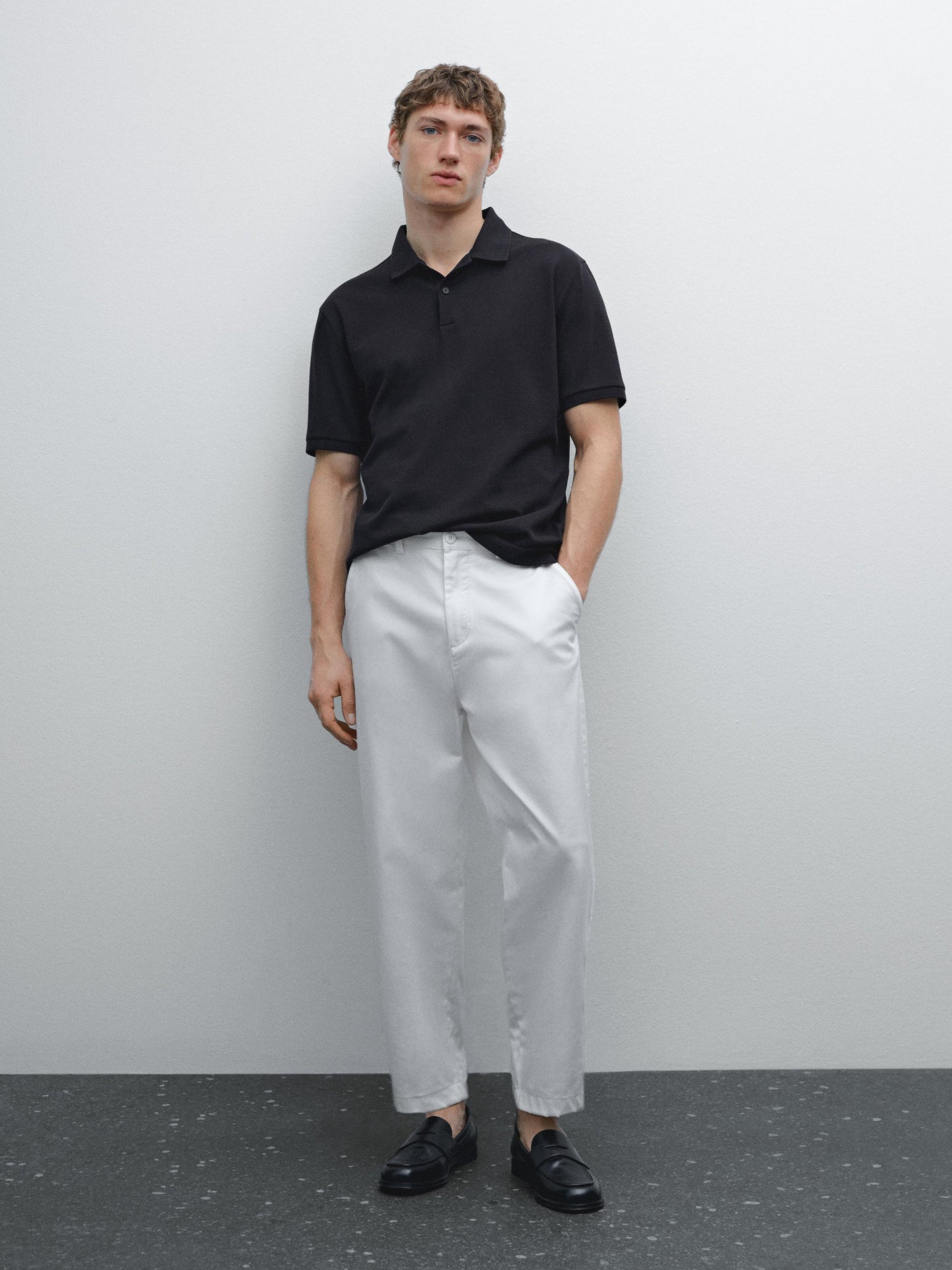 Polo Shirt with Microstructure Piqué
