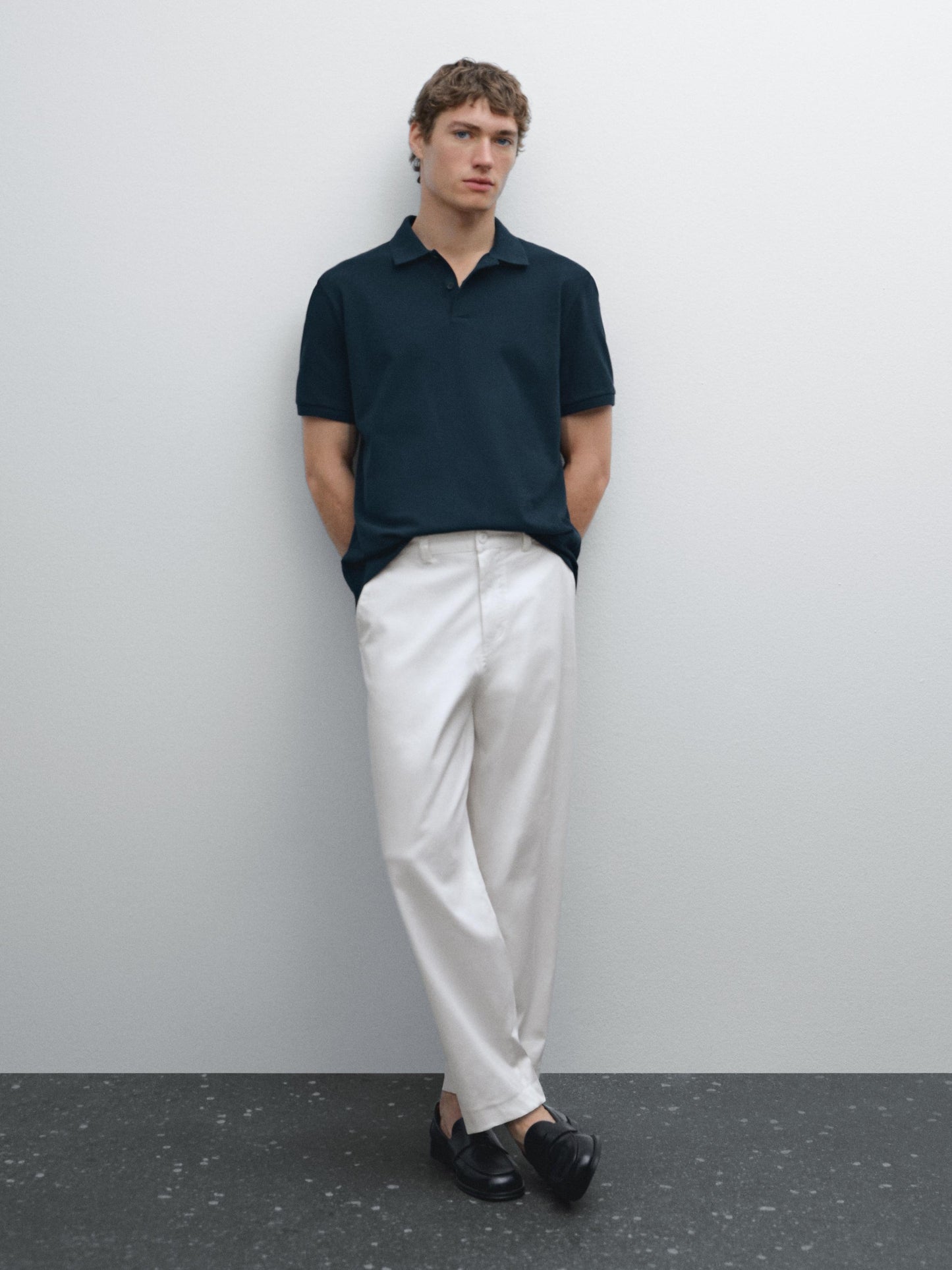 Polo Shirt with Microstructure Piqué