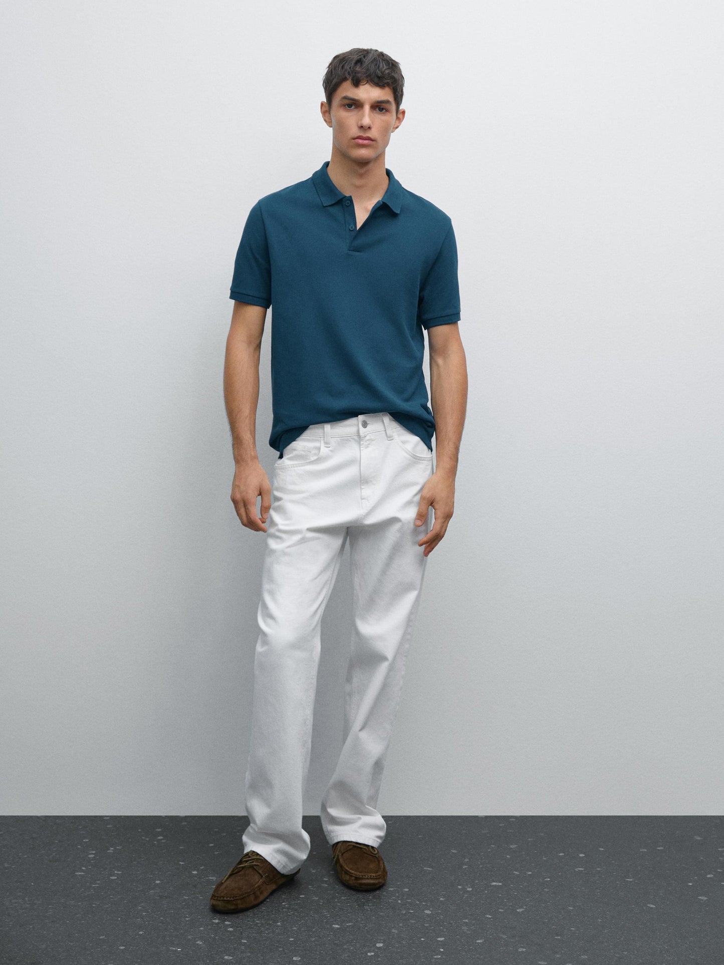 Polo Shirt with Microstructure Piqué