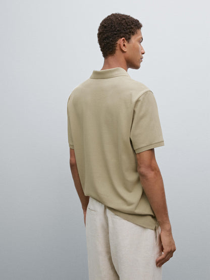 Polo Shirt with Microstructure Piqué