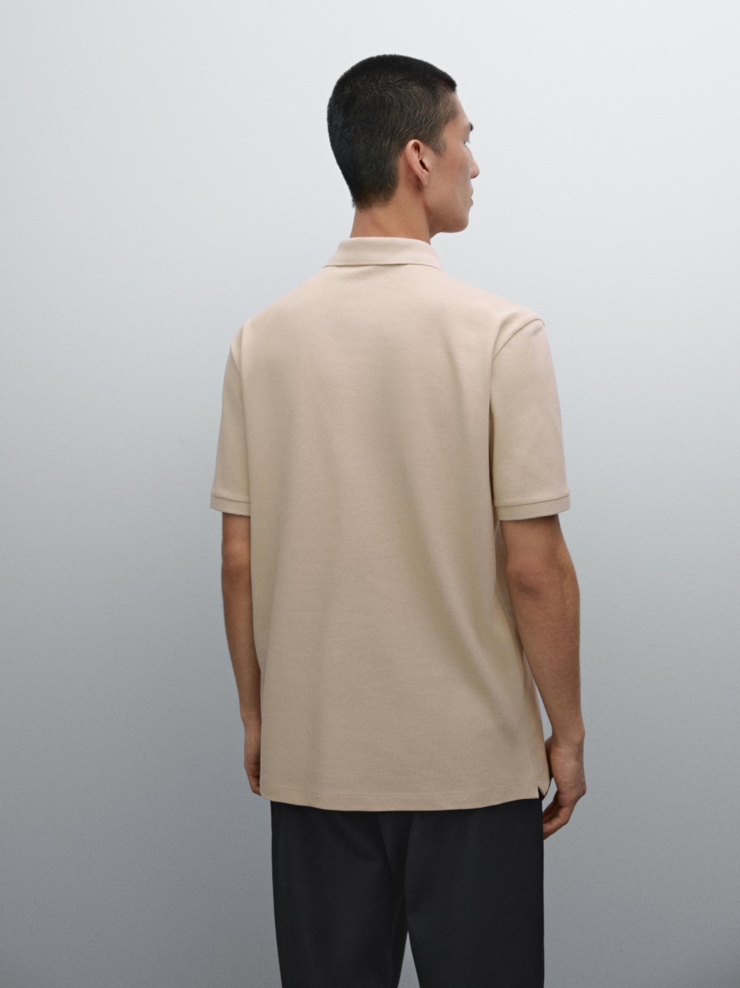 Polo Shirt with Microstructure Piqué
