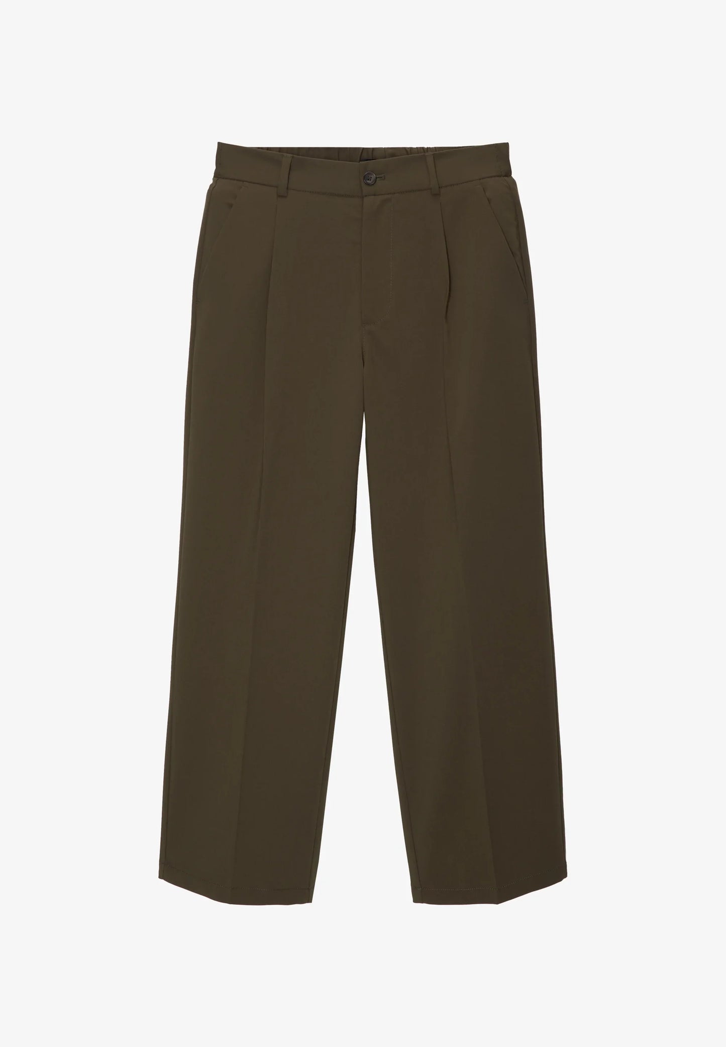 Wide Fit Casual Trousers - Khaki