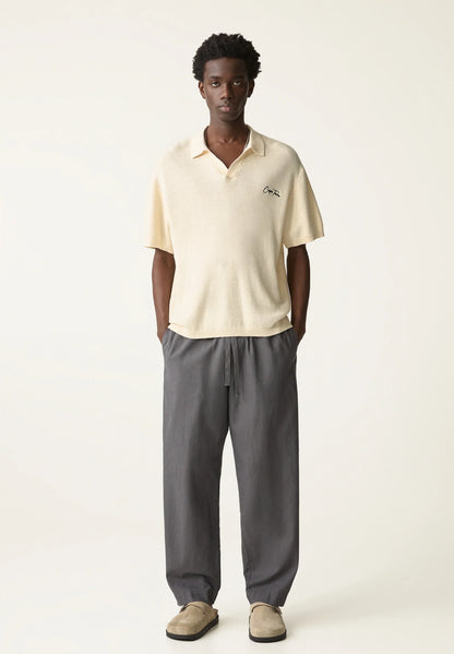 Blend Linen Trousers - Dark Grey