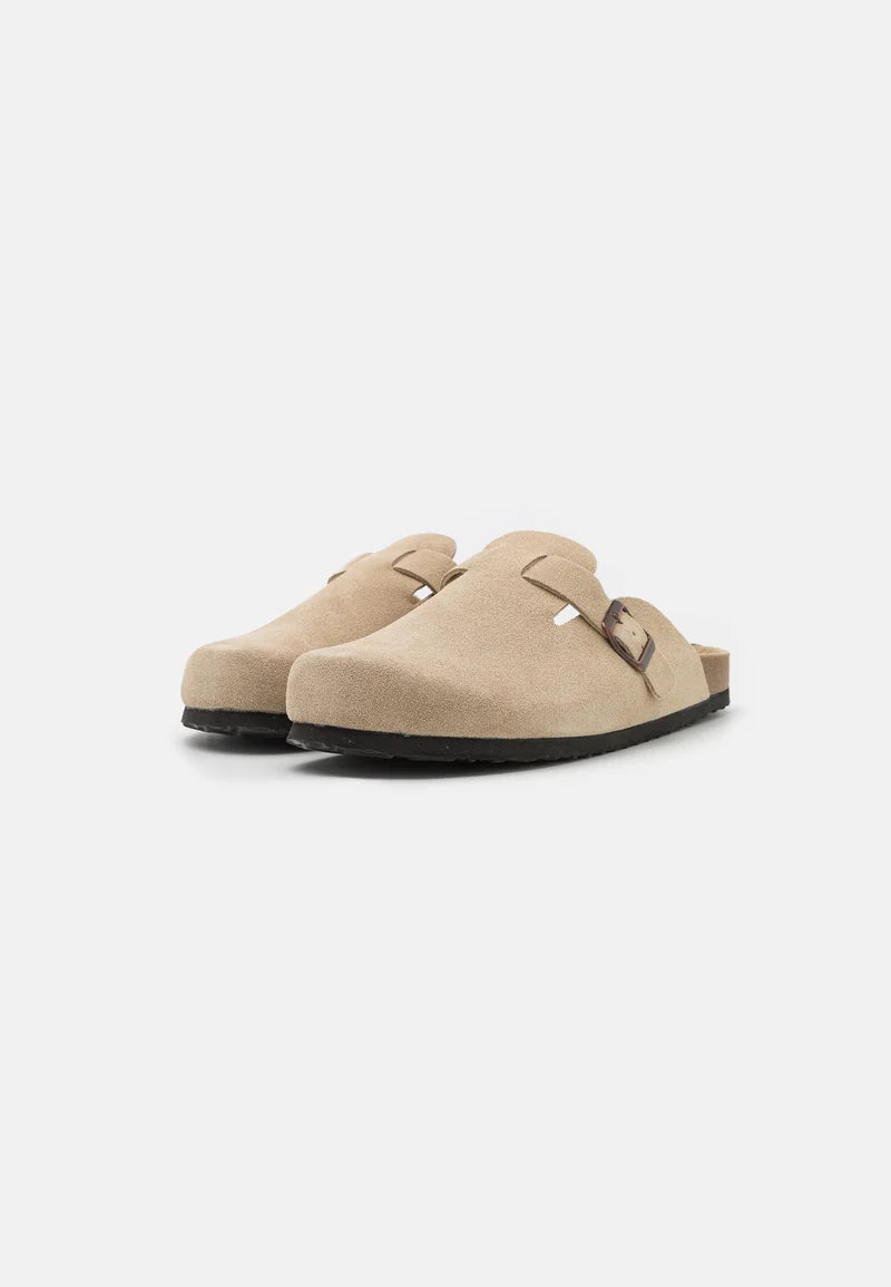 Men's Suede Sandals - Beige