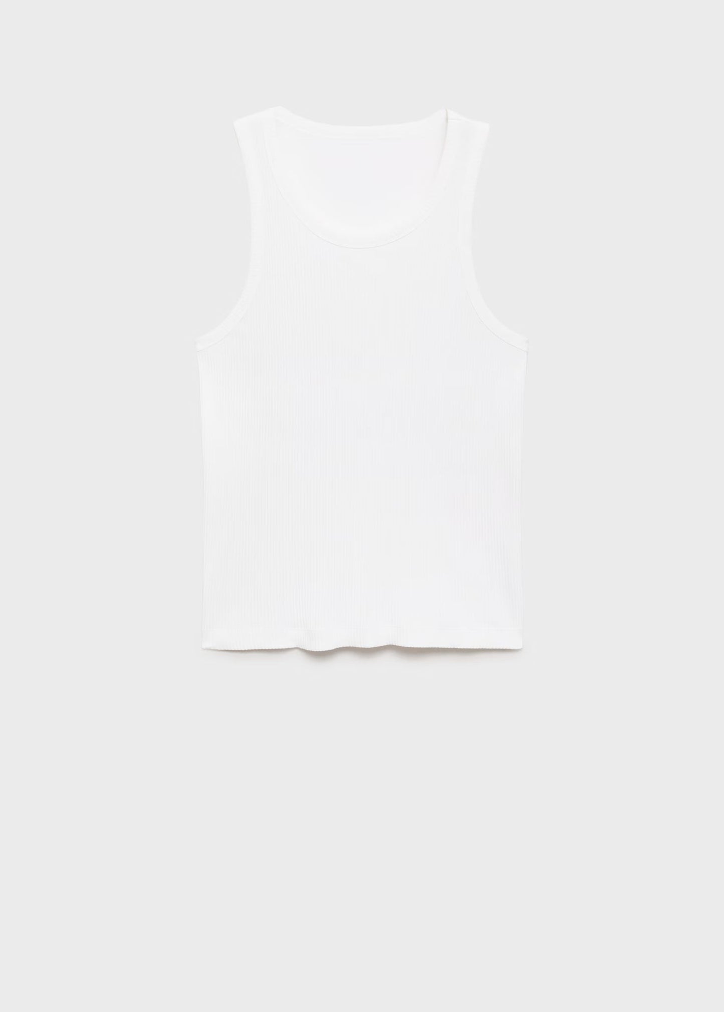 Basic Ribbed Vest - White