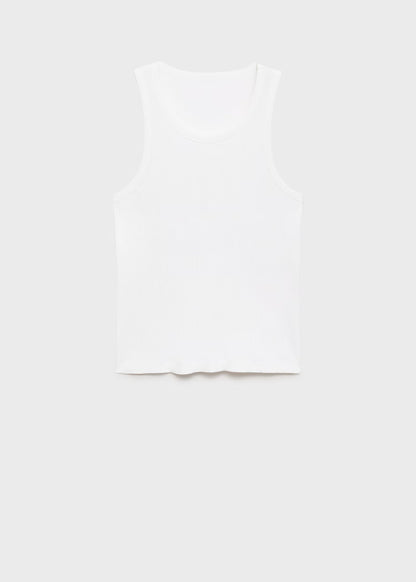Basic Ribbed Vest - White