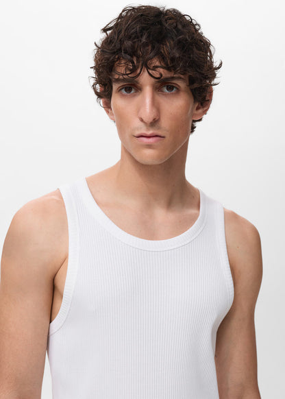 Basic Ribbed Vest - White