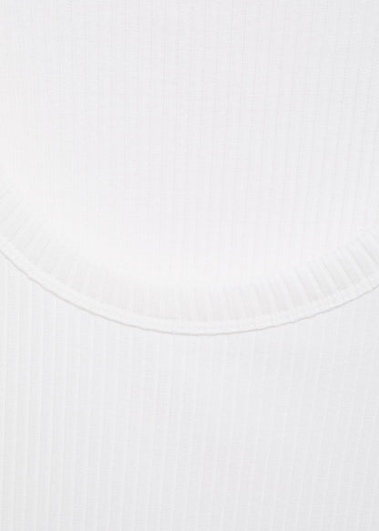 Basic Ribbed Vest - White