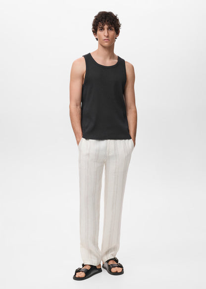 Basic Ribbed Vest - Black