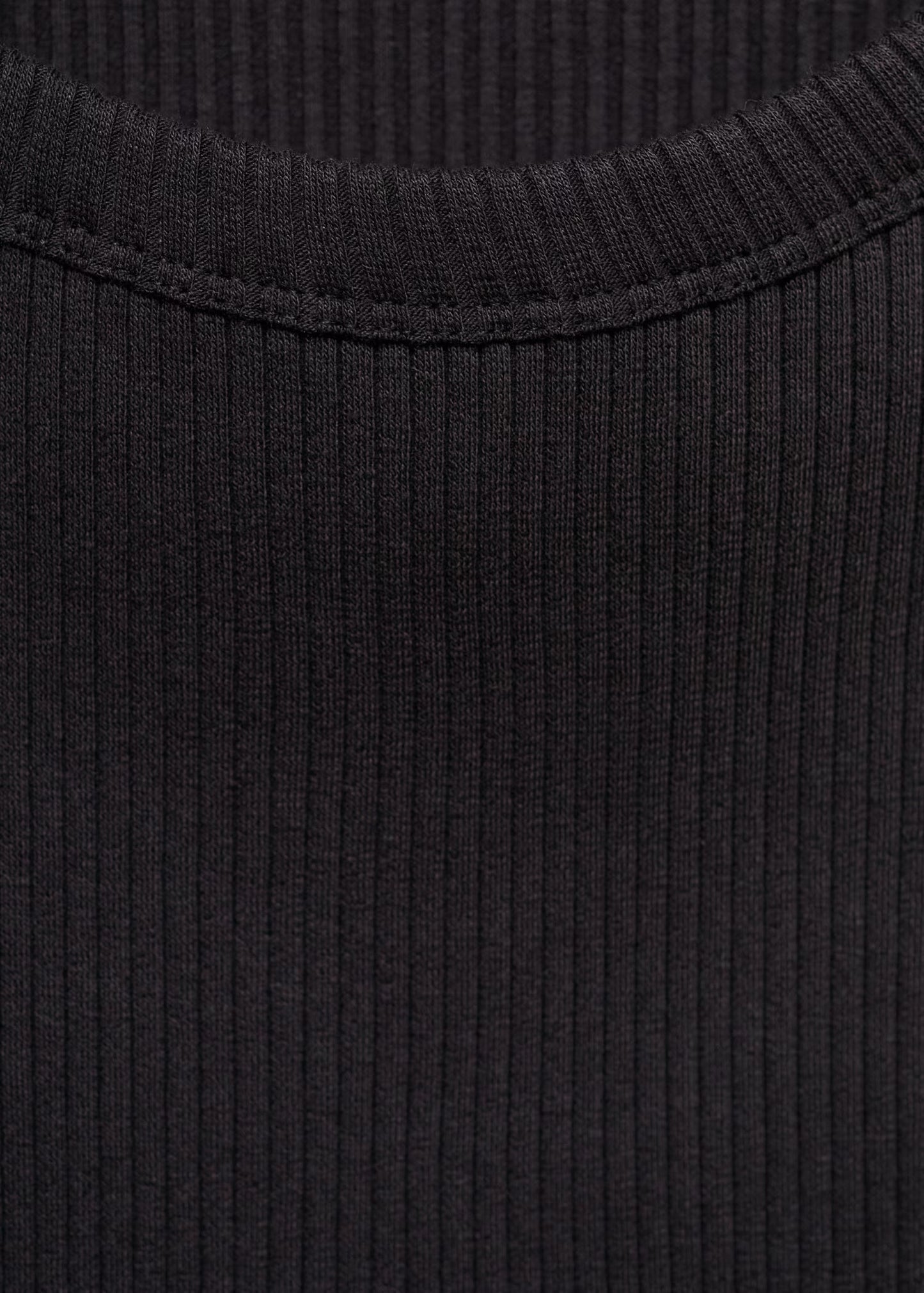 Basic Ribbed Vest - Black
