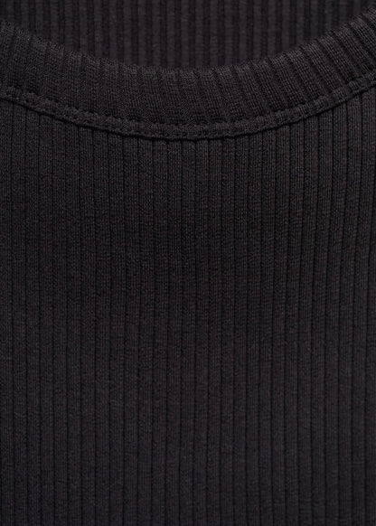 Basic Ribbed Vest - Black