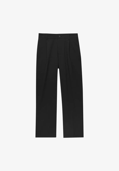 Wide Fit Casual Trousers - Black