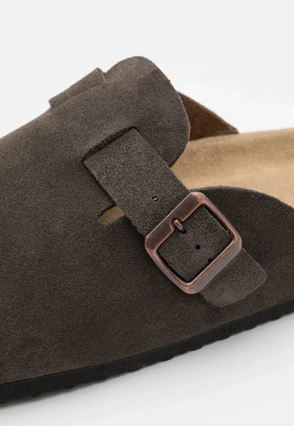 Men's Suede Sandals - Dark Brown