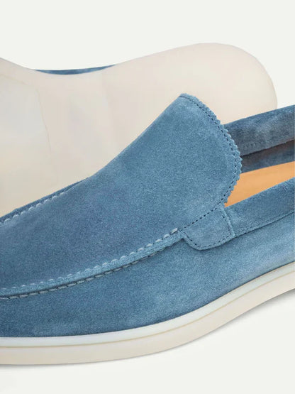 Moccasin Miller in Suede - Ocean Blue