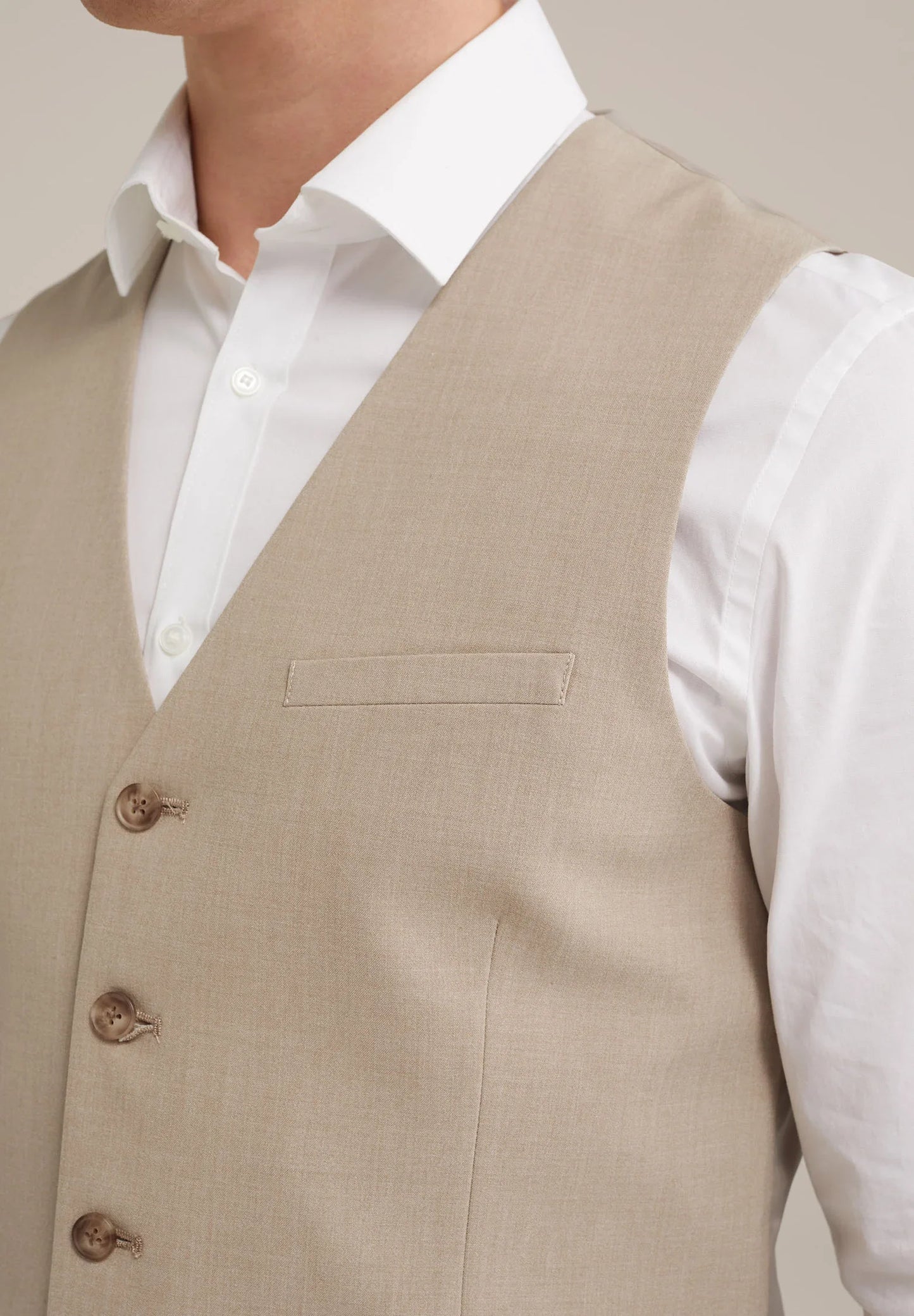 Men's Regular Fit Tailored Waistcoat - Beige