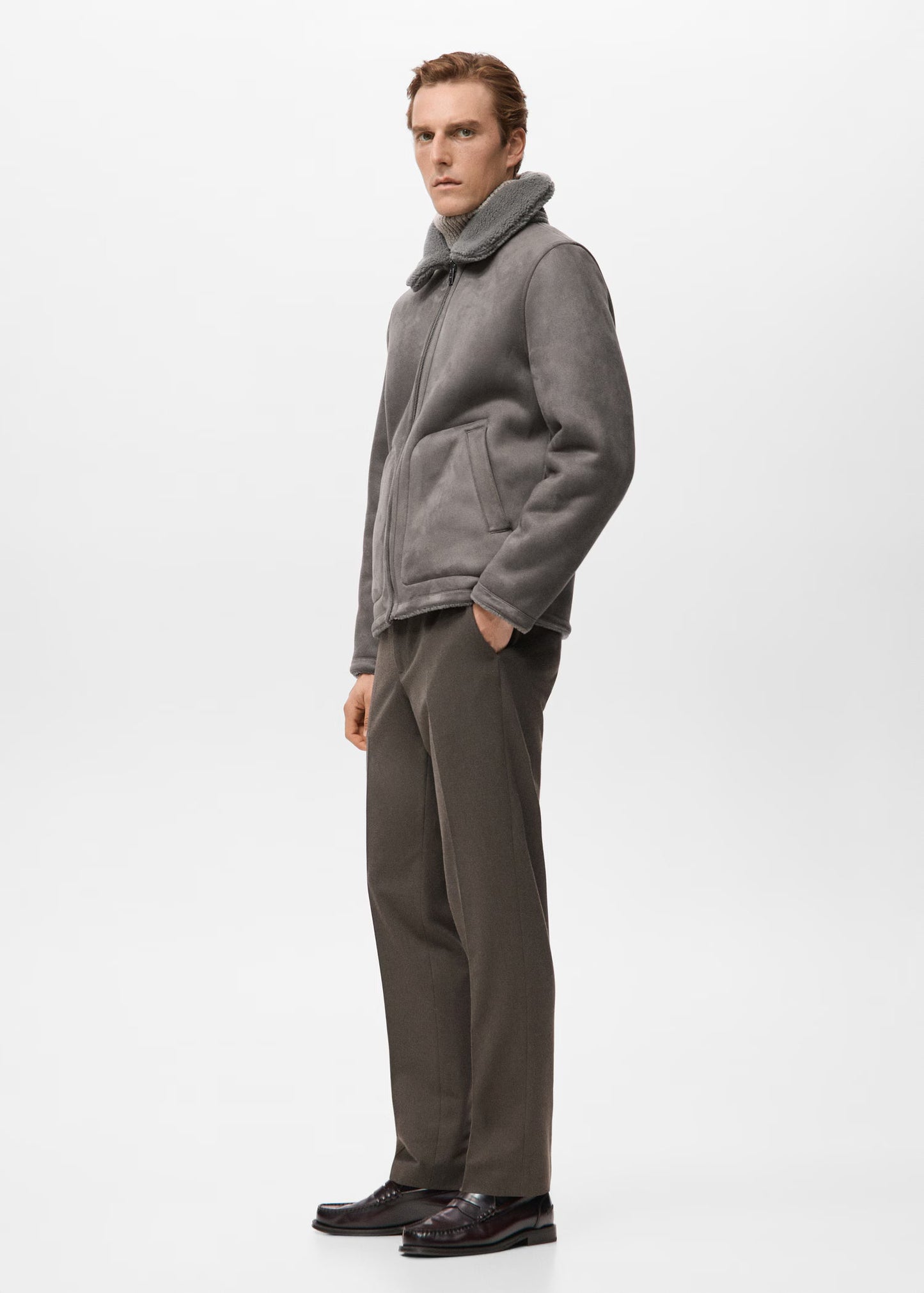 Reversible Jacket with Fleece Lining - Grey