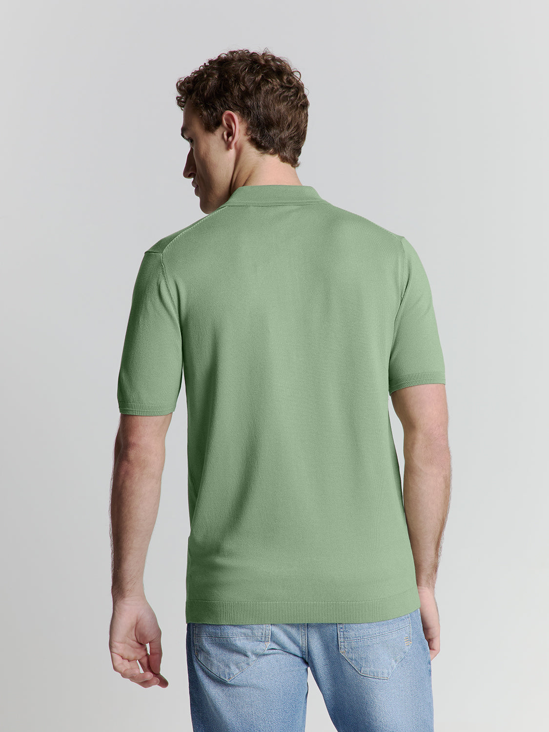 Polo Shirt with Zipper - Green