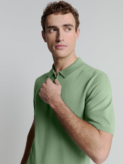 Polo Shirt with Zipper - Green