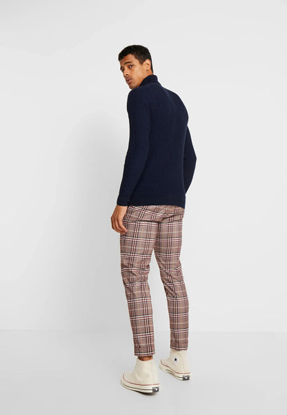 Navy Blue Wool Roll Neck Jumper