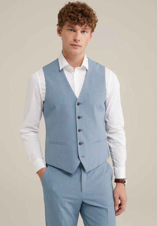 Men's Regular Fit Tailored Waistcoat - Light Blue