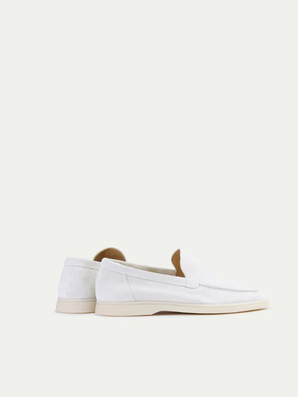 Moccasin Miller in Suede - White