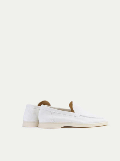 Moccasin Miller in Suede - White