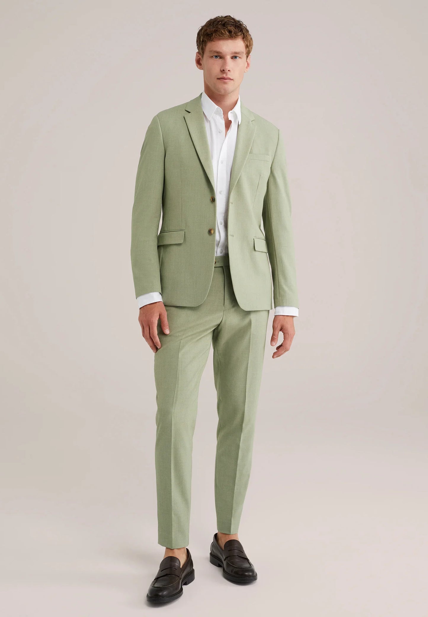 Regular Fit Tailored Trousers - Light Green