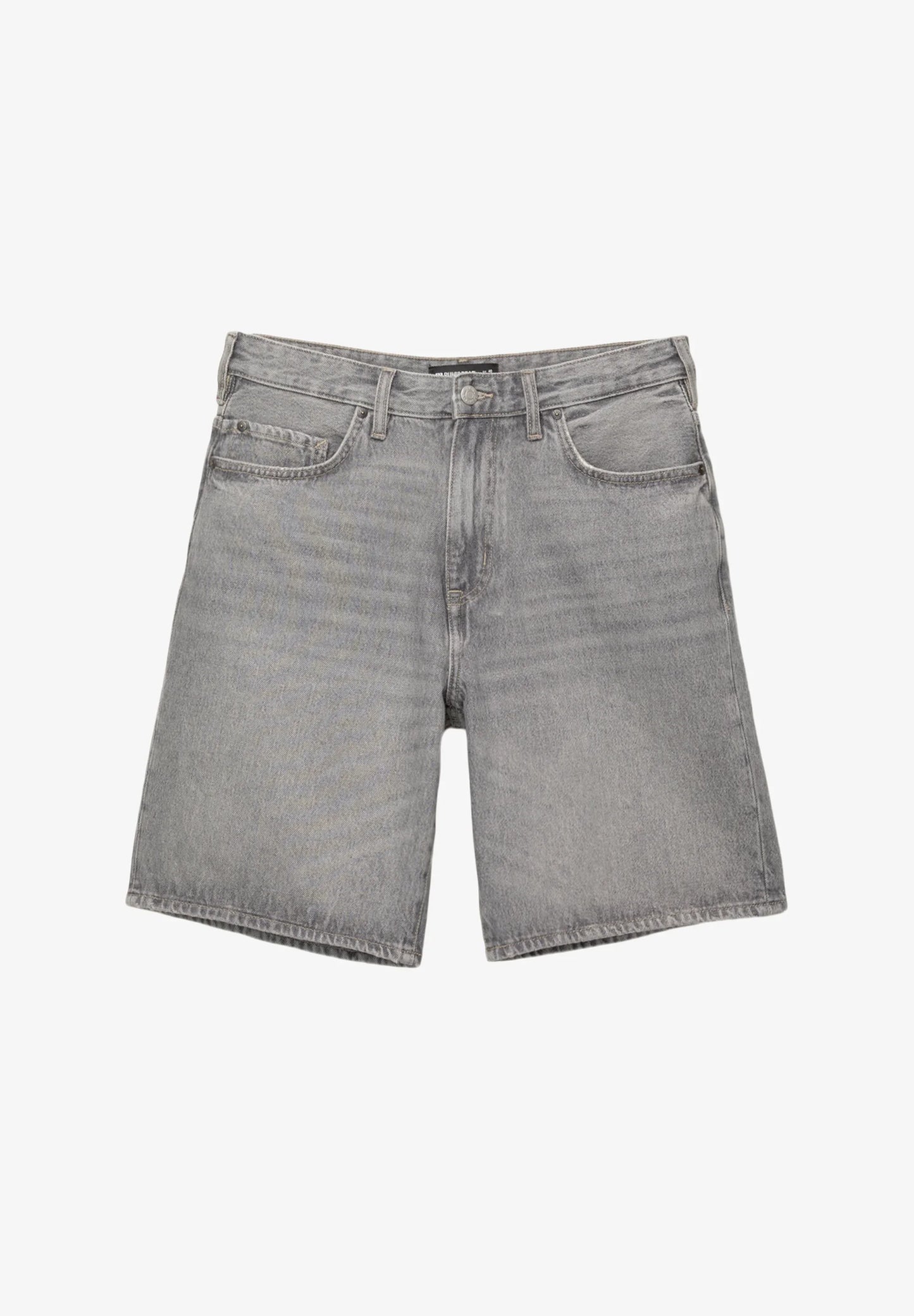 Straight Leg Denim Shorts - Dark Grey