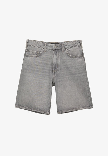 Straight Leg Denim Shorts - Dark Grey