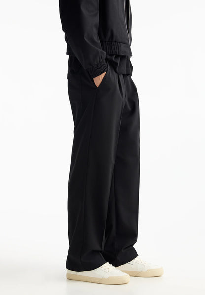 Wide Fit Casual Trousers - Black