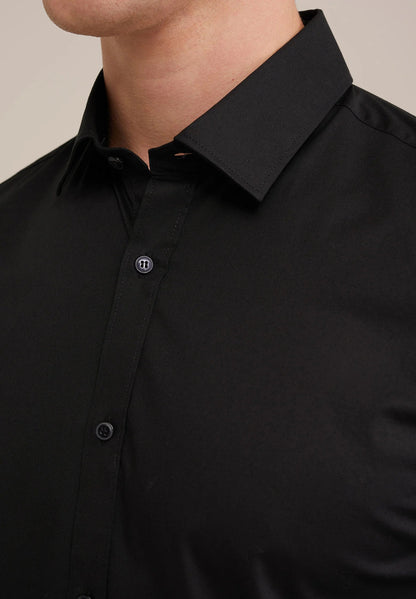 Classic Tailored Men's Dress Shirt - Black