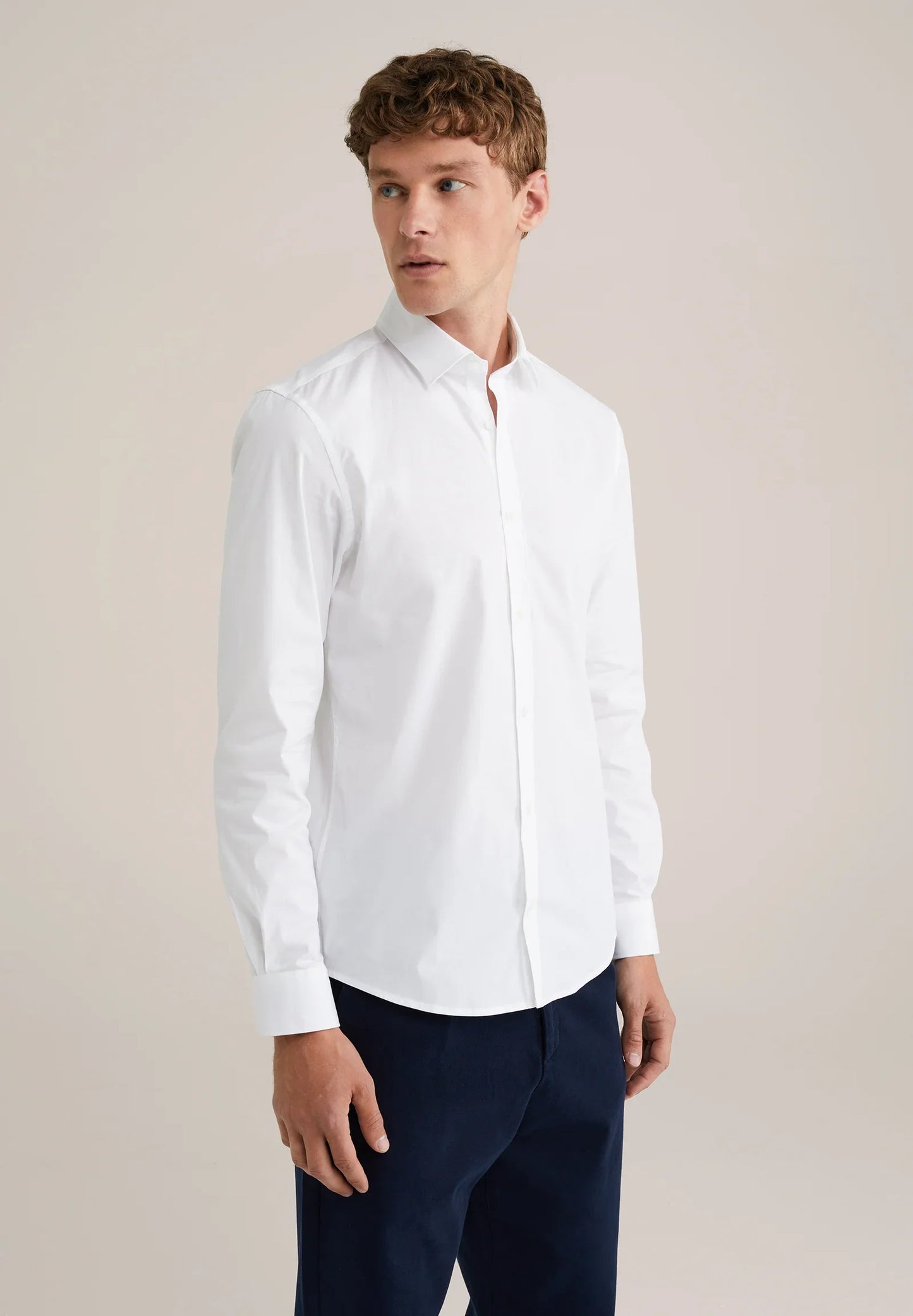 Classic Tailored Men's Dress Shirt - White