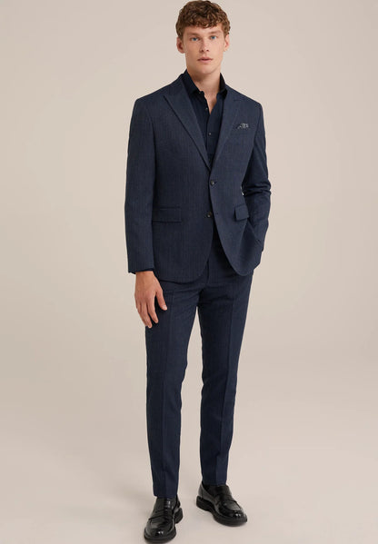 Classic Tailored Men's Dress Shirt - Navy Blue