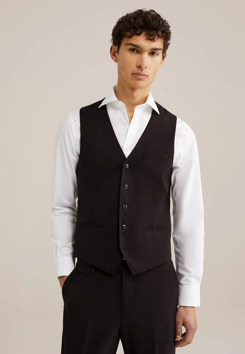 Men's Regular Fit Tailored Waistcoat - Black