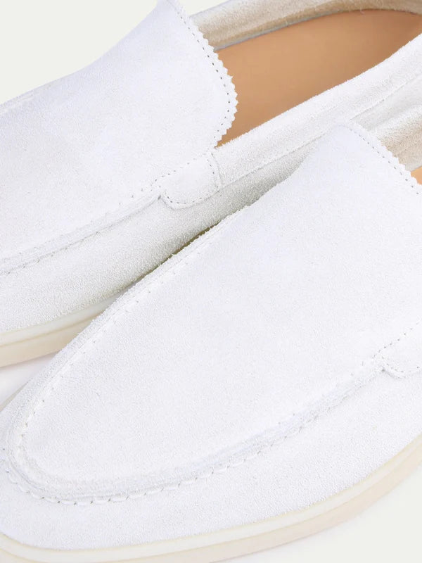 Moccasin Miller in Suede - White