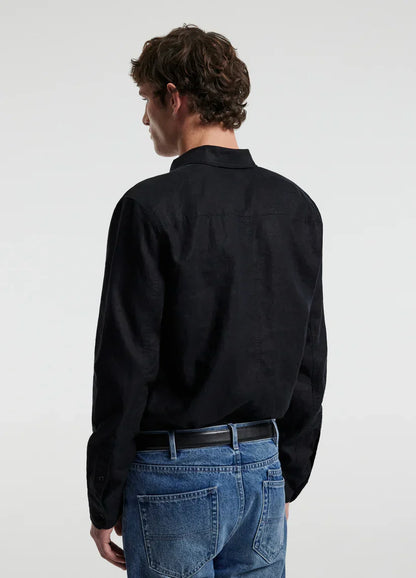 Classic Linen Shirt with Front Pocket