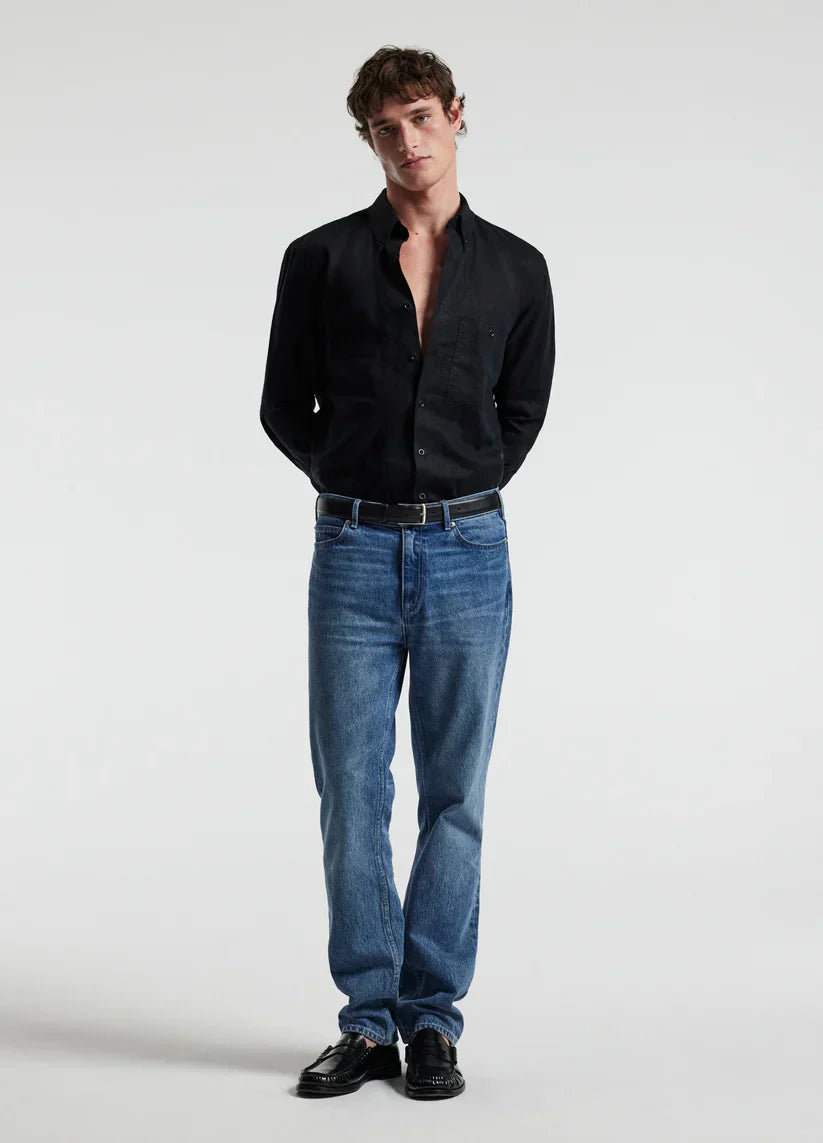 Classic Linen Shirt with Front Pocket