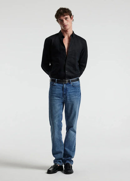 Classic Linen Shirt with Front Pocket