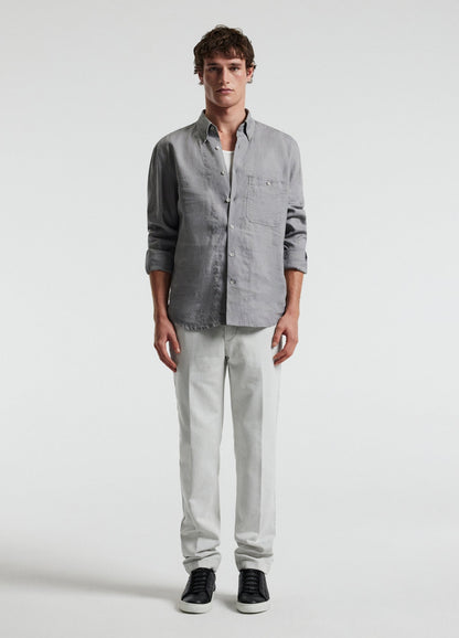 Classic Linen Shirt with Front Pocket