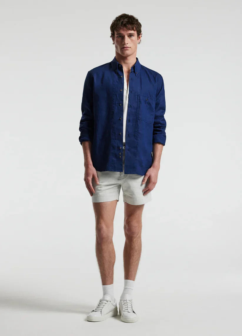 Classic Linen Shirt with Front Pocket