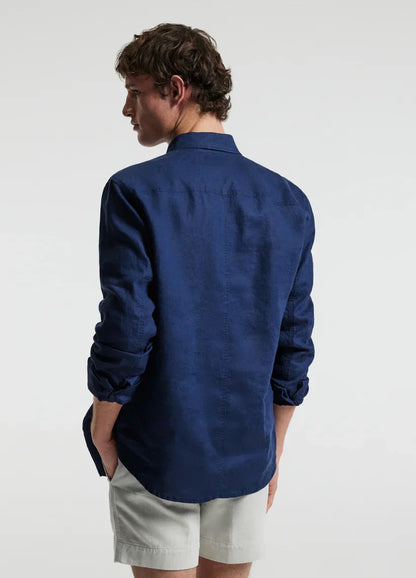 Classic Linen Shirt with Front Pocket