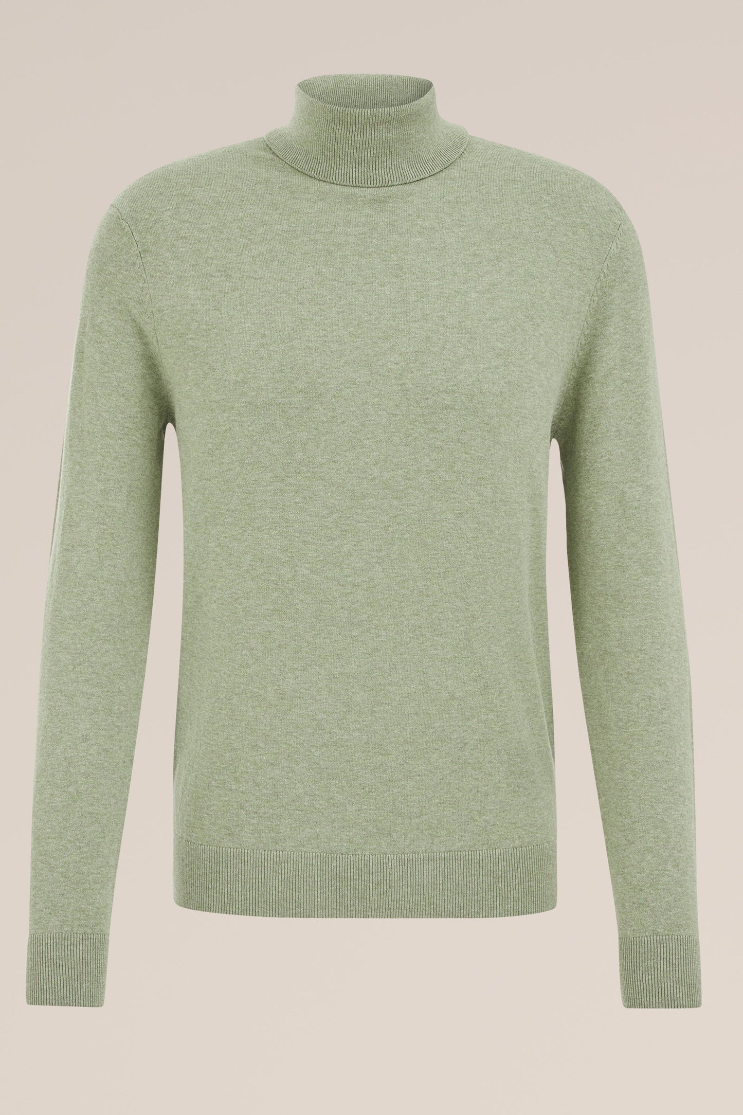 Fine Knit High Neck Jumper - Green