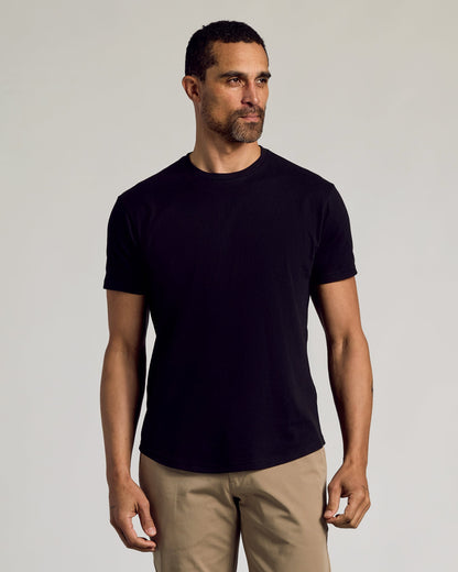 Set of 6 Round Neck T-Shirts with Curved Hem