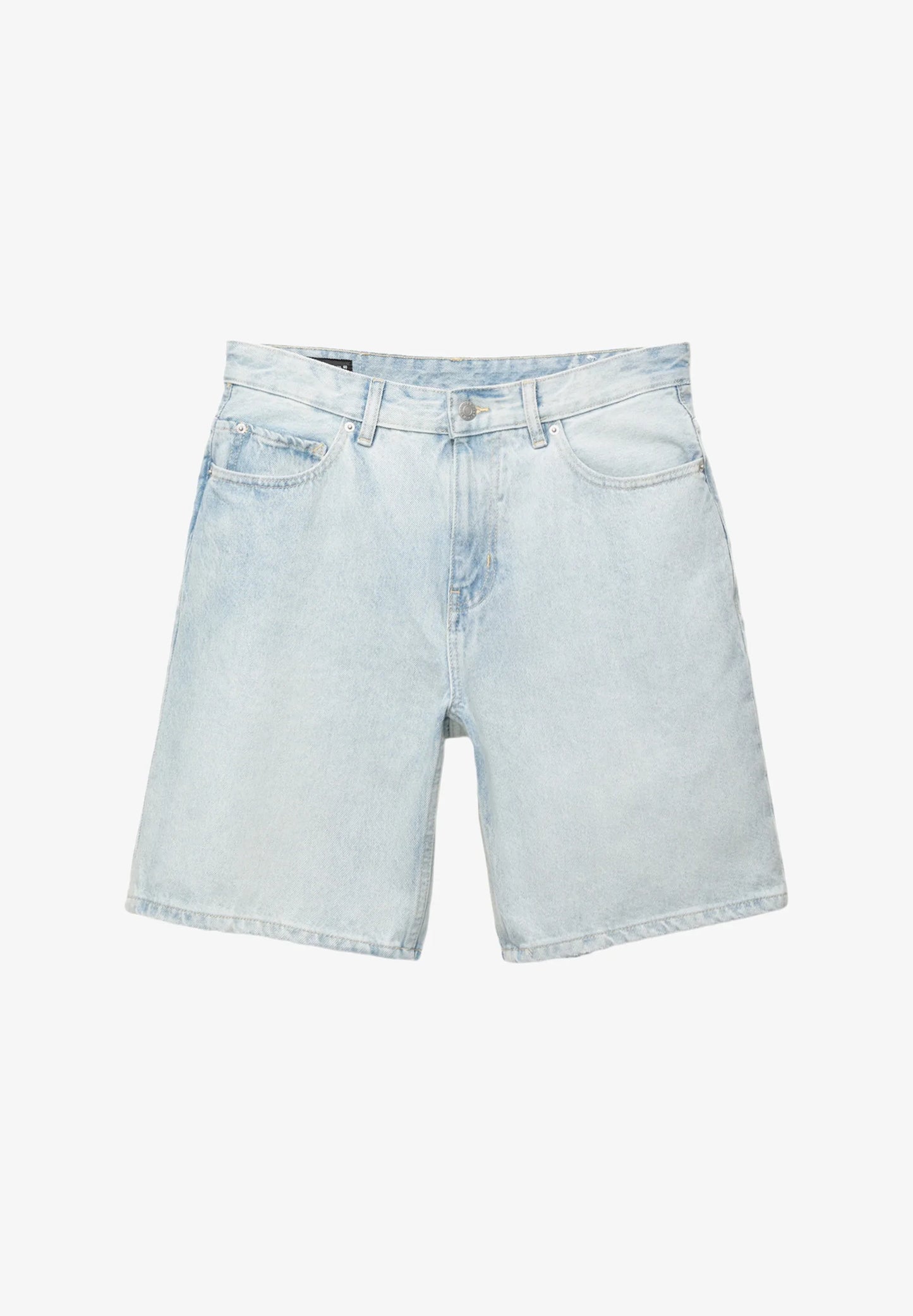 Straight Cut Denim Shorts - Light Blue